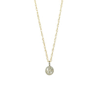 Orbit Platinum and Yellow Gold Solitaire Pendant - Gem Set Love