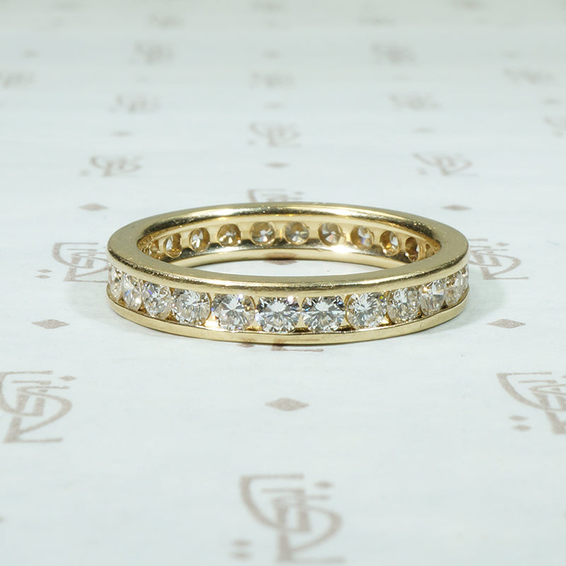 Gold Channel Set Diamond Eternity Band