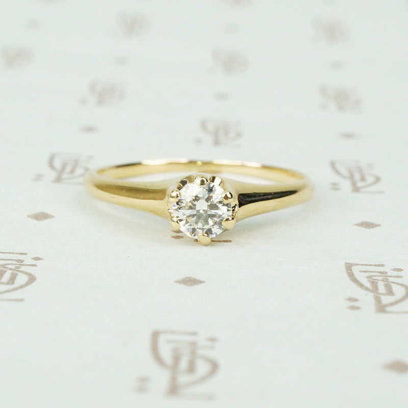 14k yellow gold diamond solitaire