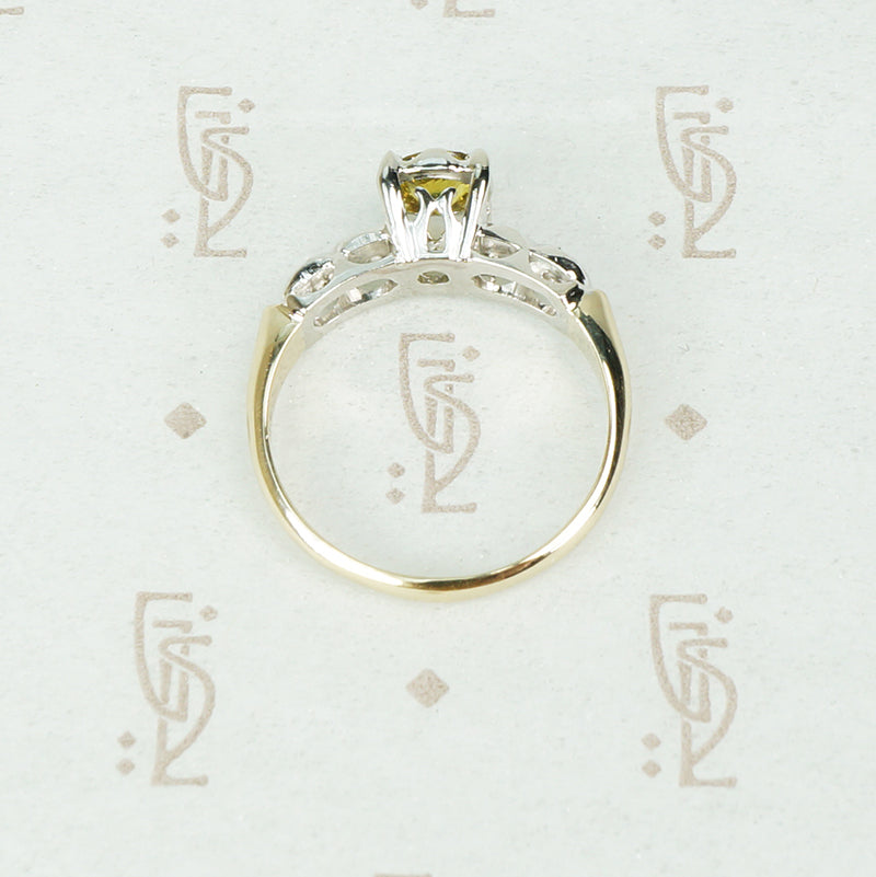 Tiny Bubbles NOS Yellow Sapphire Engagement Ring