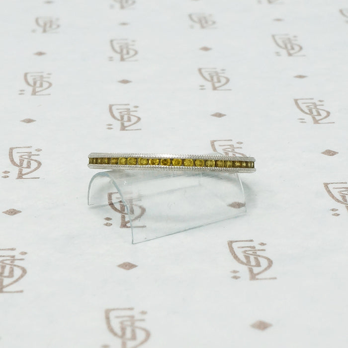yellow sapphire platinum eternity band