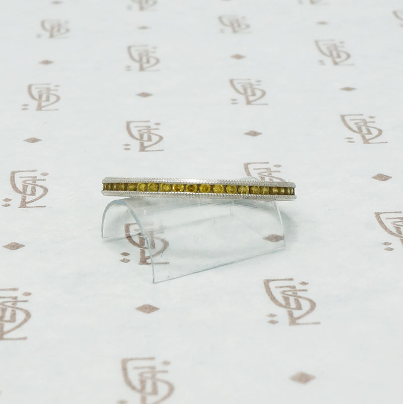 yellow sapphire platinum eternity band