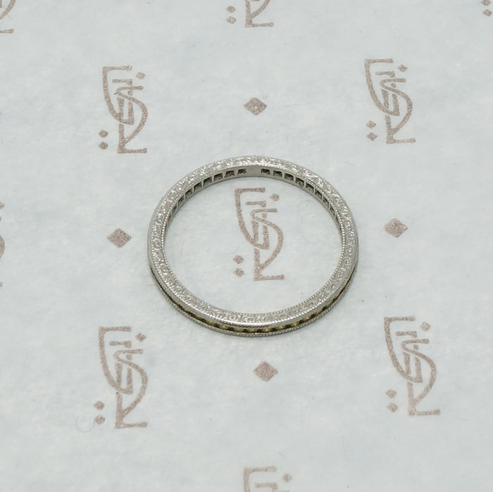yellow sapphire platinum eternity band