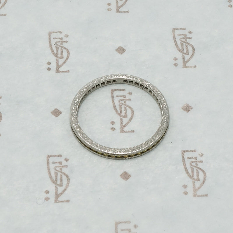 yellow sapphire platinum eternity band
