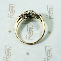 Whimsical Retro Zircon & White Sapphire Ring