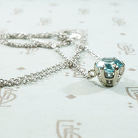 Flashing Natural Blue Zircon Pendant