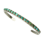 Vintage Silver and Turquoise Thin Zuni Cuff