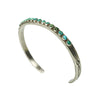 Vintage Silver and Turquoise Thin Zuni Cuff