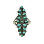 Vintage Zuni Petit Point Turquoise Ring - Gem Set Love