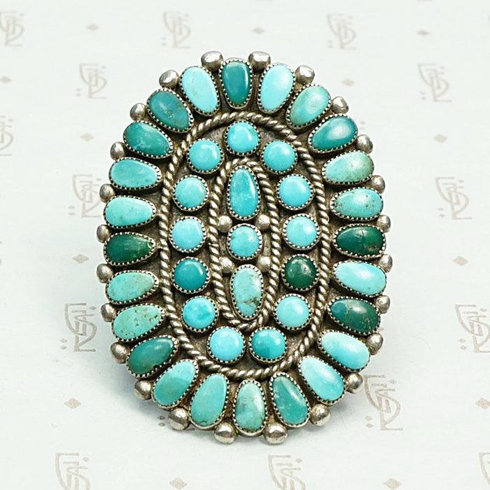 Incredible Huge Zuni Turquoise Ring