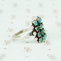 vintage silver Zuni petit point ring side view