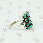 vintage silver Zuni petit point ring side view