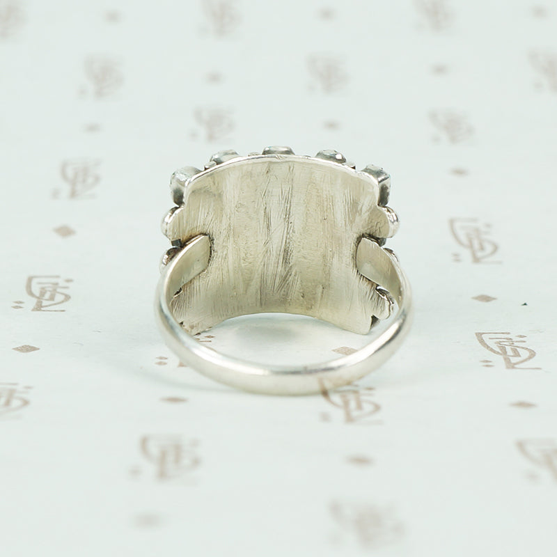 vintage silver Zuni petit point ring back